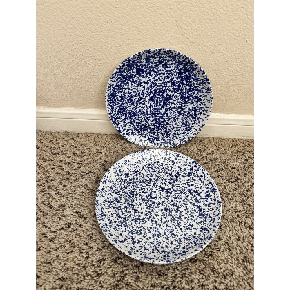 Martha Stewart Warham Splatter Handpainted Stoneware Dinner Plate Set Of‎ 2